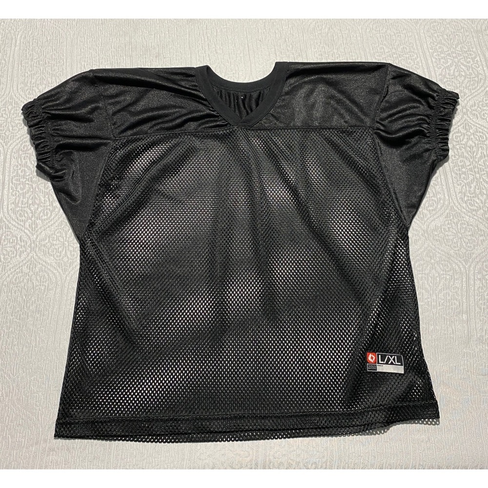 Sportswear Black Mesh Football Practice Jersey V-Neck L/XL RN 89219